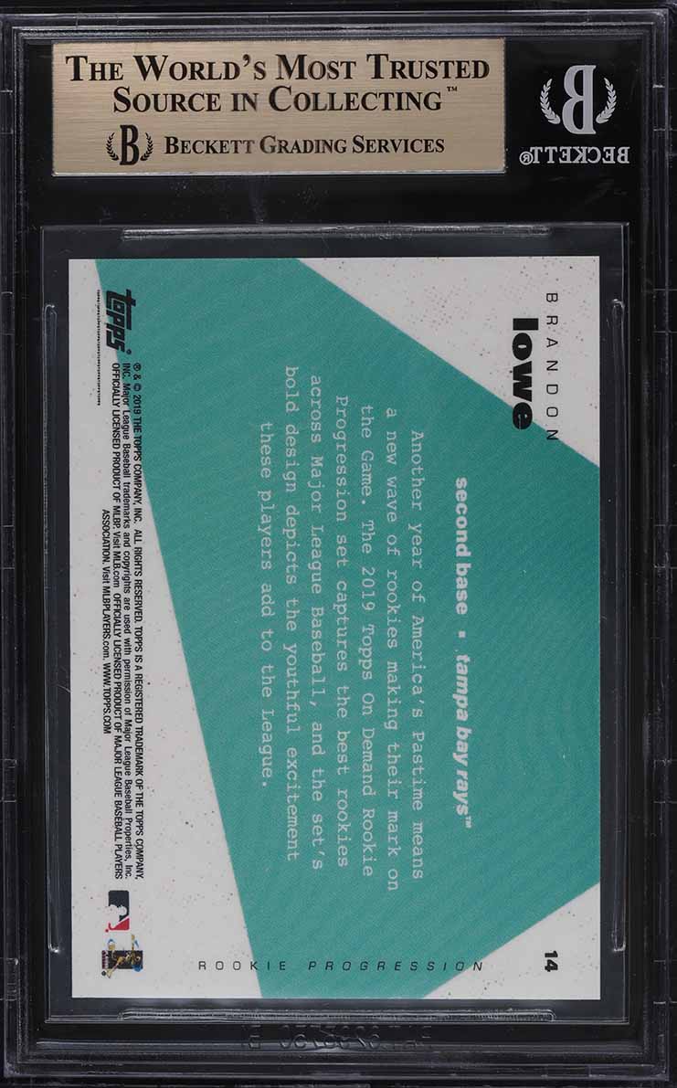 2019 Topps On Demand Progression Brandon Lowe ROOKIE RC #14 BGS 9.5 GEM MINT