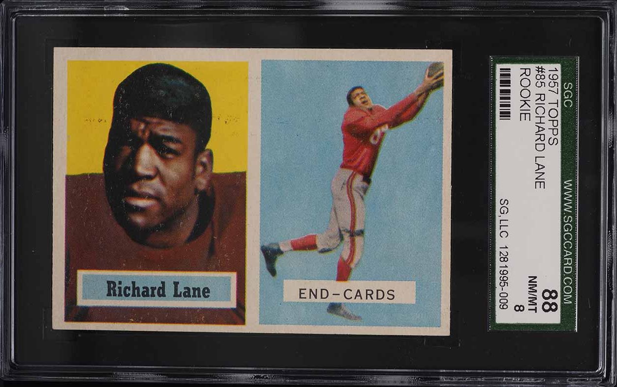 1957 Topps Football Richard Lane ROOKIE #85 SGC 8 NM-MT
