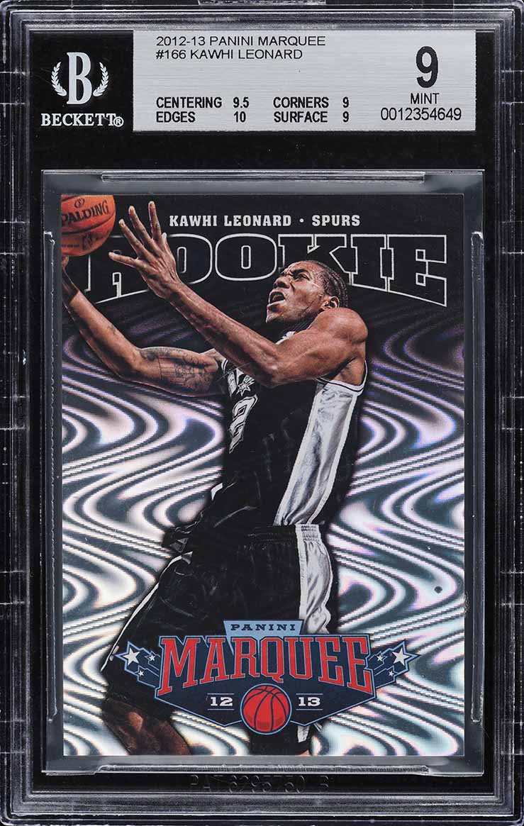 2012 Panini Marquee Kawhi Leonard ROOKIE RC #166 BGS 9 MINT on