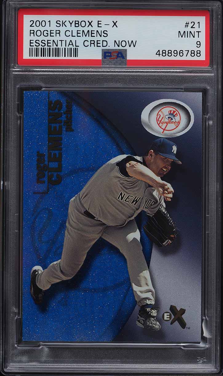 2001 Skybox E-X Essential Credentials Now Roger Clemens /299 #21 PSA 9 MINT