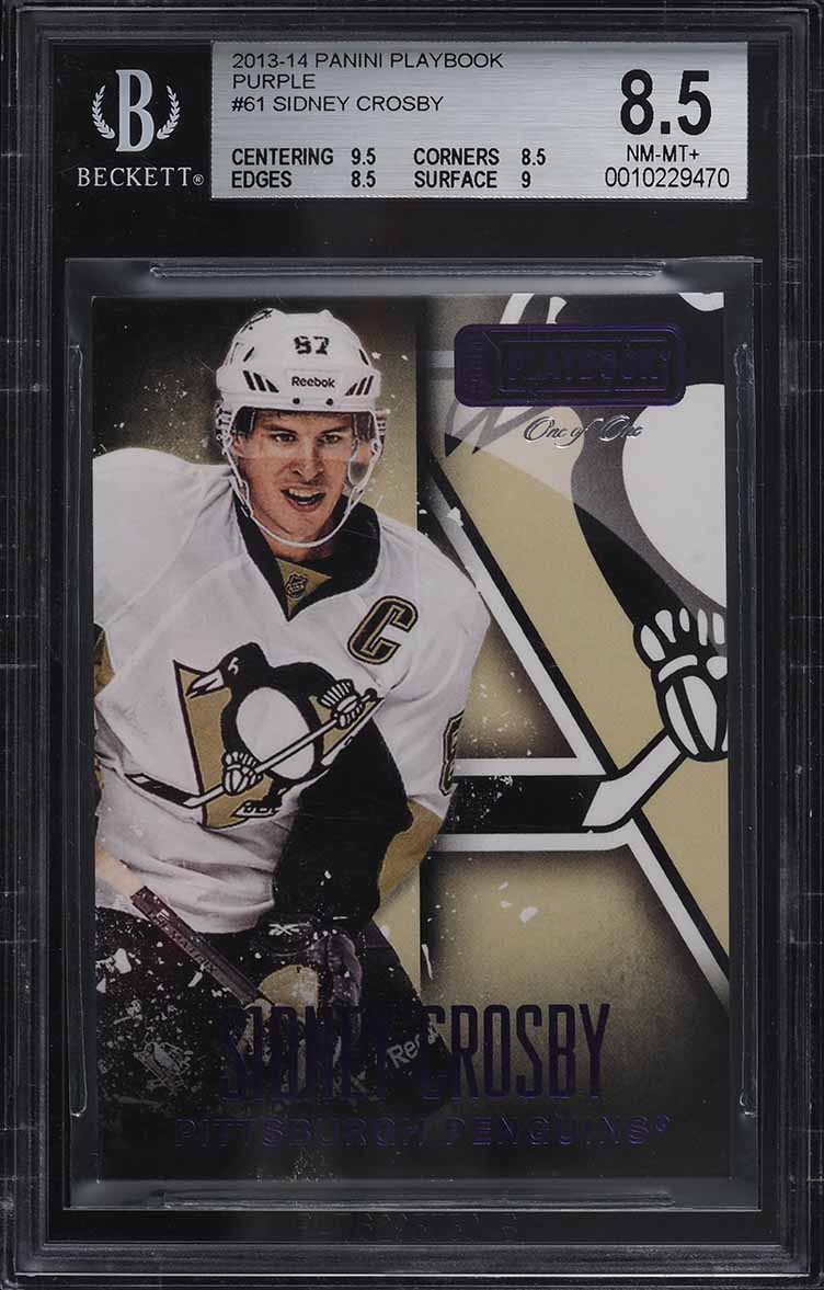 2013 Panini Playbook Purple Sidney Crosby 1/1 #61 BGS 8.5 NM-MT+