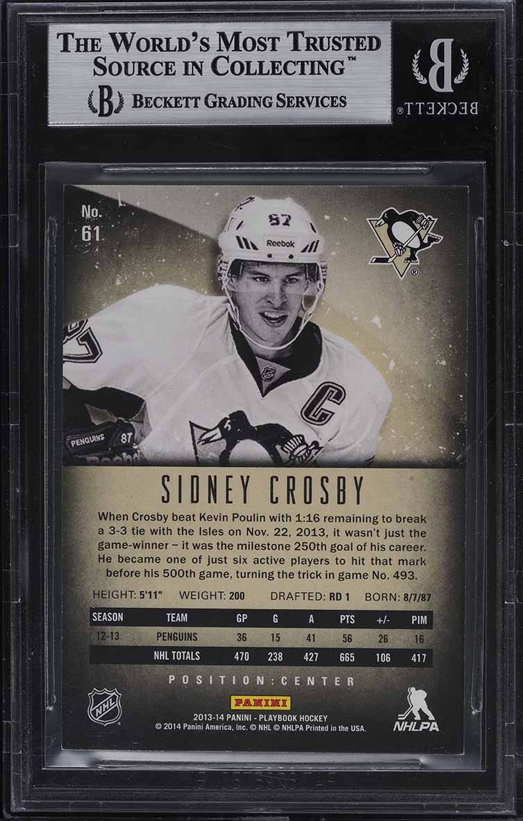 2013 Panini Playbook Purple Sidney Crosby 1/1 #61 BGS 8.5 NM-MT+