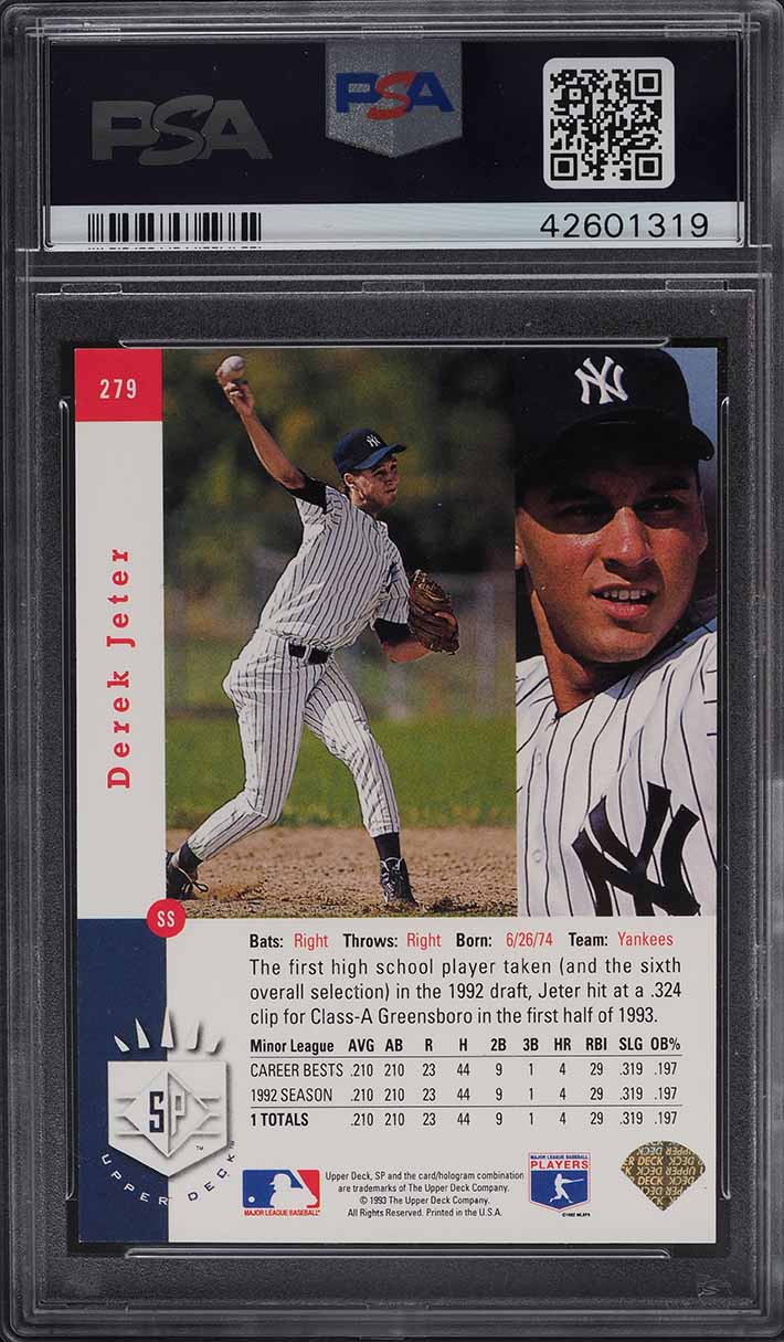 1993 SP Foil Derek Jeter ROOKIE #279 PSA 7 NRMT on Fanatics Collect