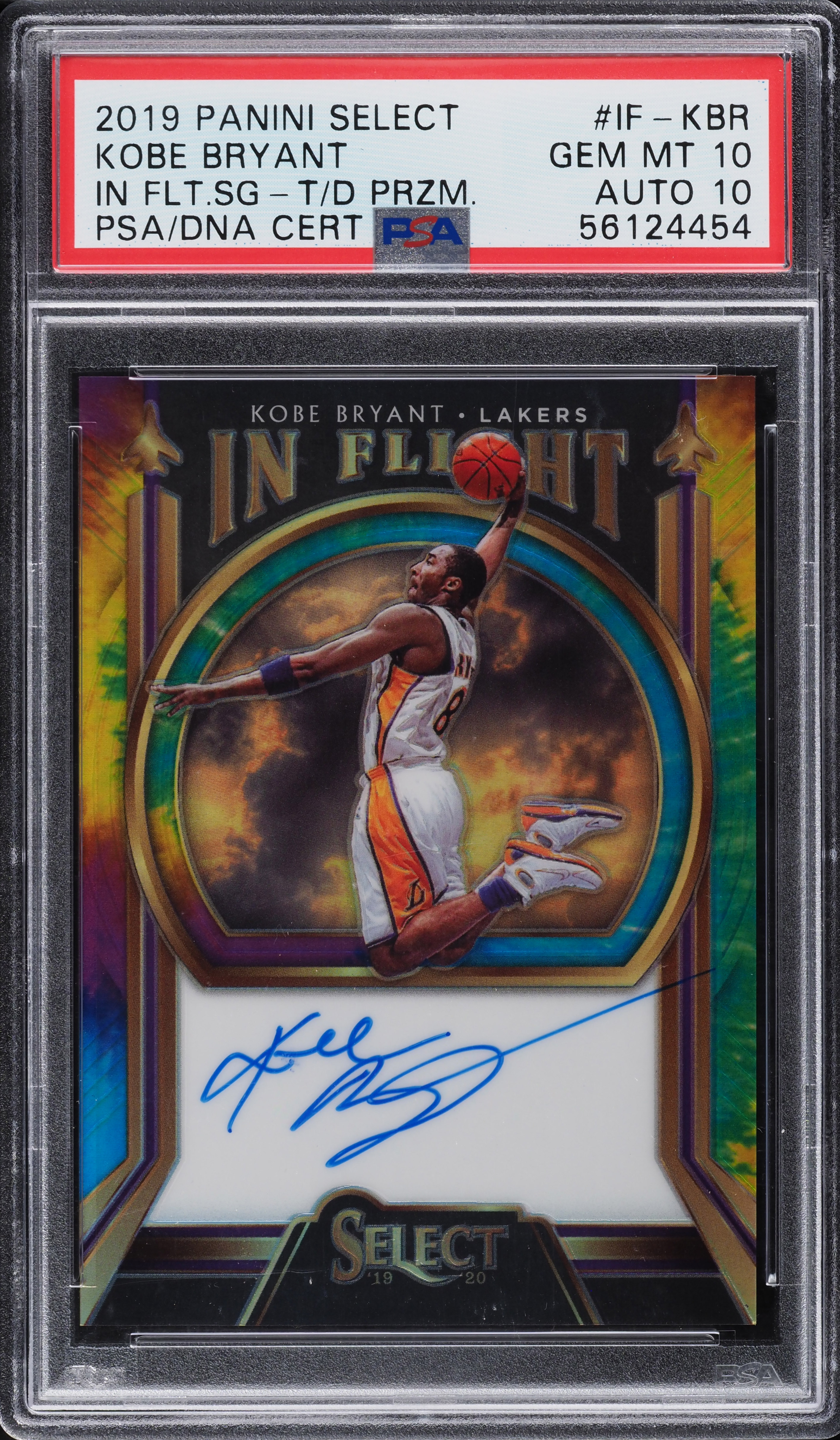 2019 Select In Flight Tie-Dye Prizm Kobe Bryant AUTO DNA 10 /25