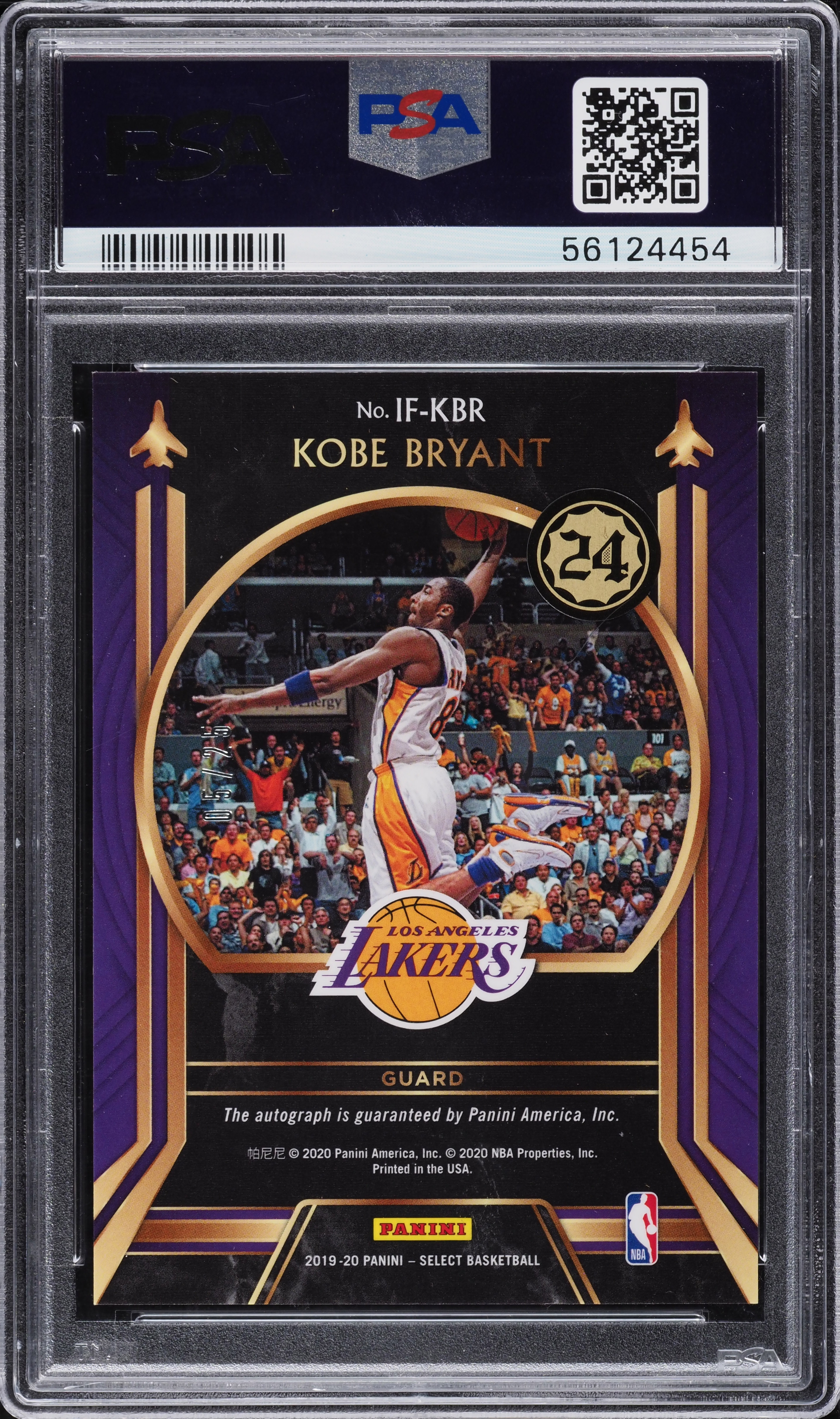 2019 Select In Flight Tie-Dye Prizm Kobe Bryant AUTO DNA 10 /25
