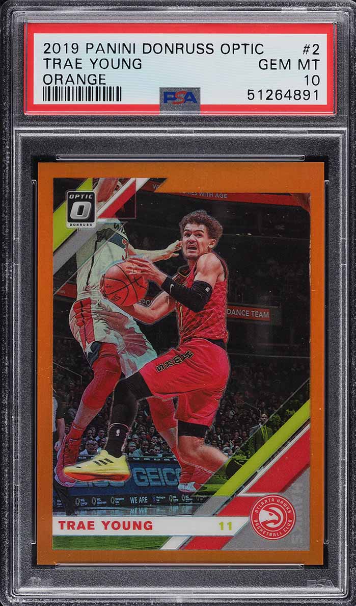 2019 Donruss Optic Orange Trae Young /199 #2 PSA 10 GEM MINT