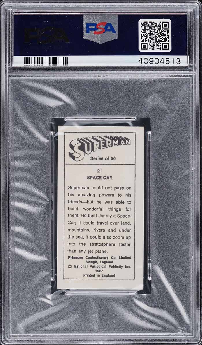 1968 Primrose Confectionery Superman Thick Card Space-Car #21 PSA