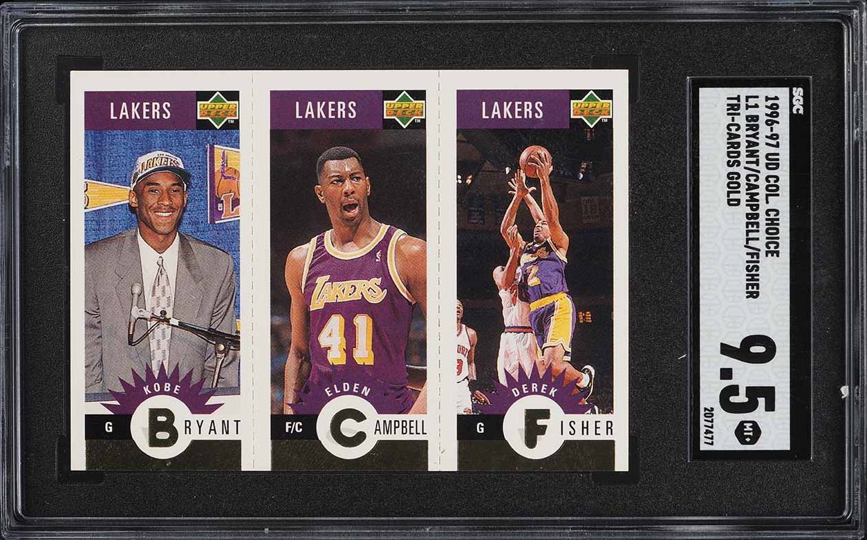 1996 Collector's Choice Gold Mini II Kobe Bryant Derek Fisher ROOKIE #L1 SGC 9.5 MINT+