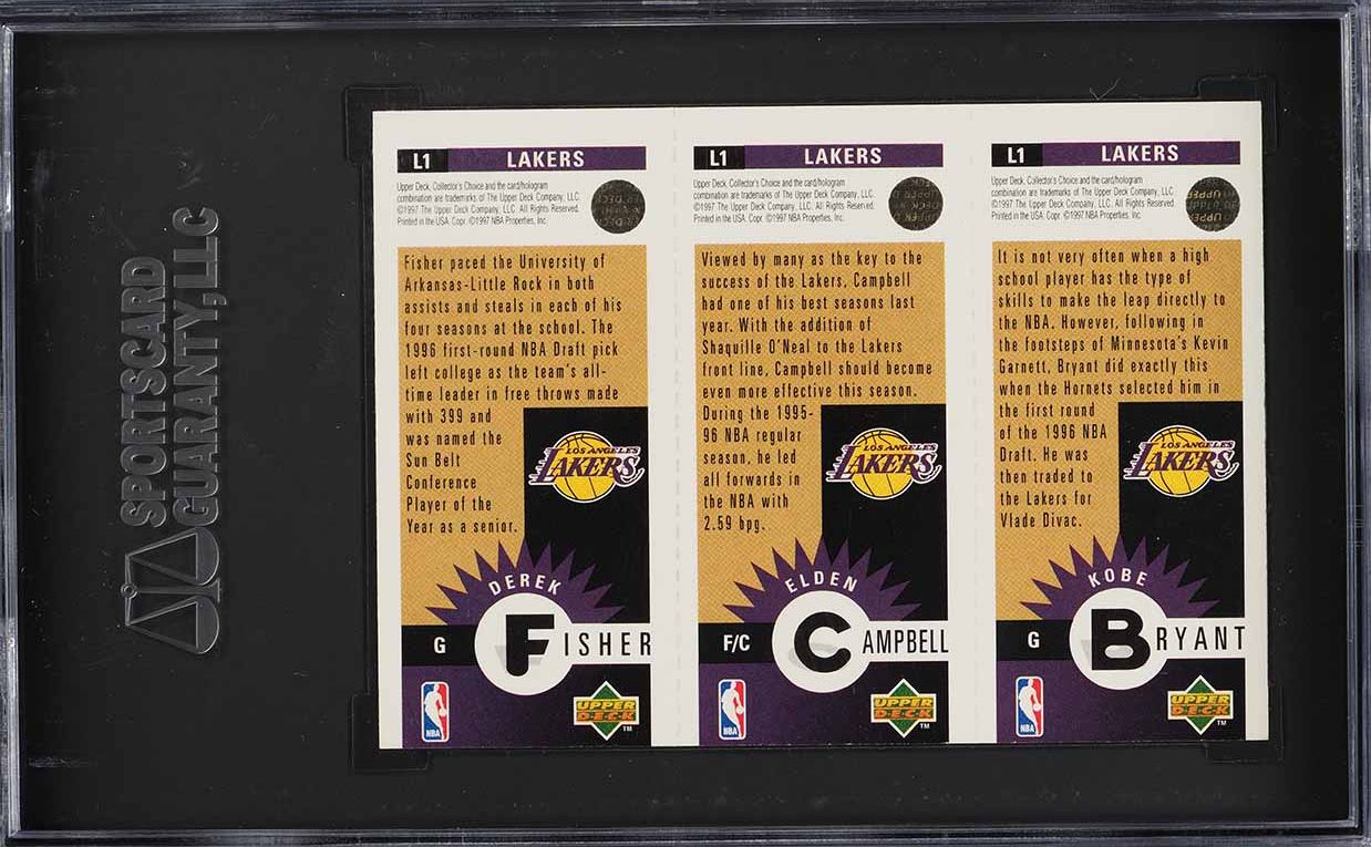 1996 Collector's Choice Gold Mini II Kobe Bryant Derek Fisher ROOKIE #L1 SGC 9.5 MINT+