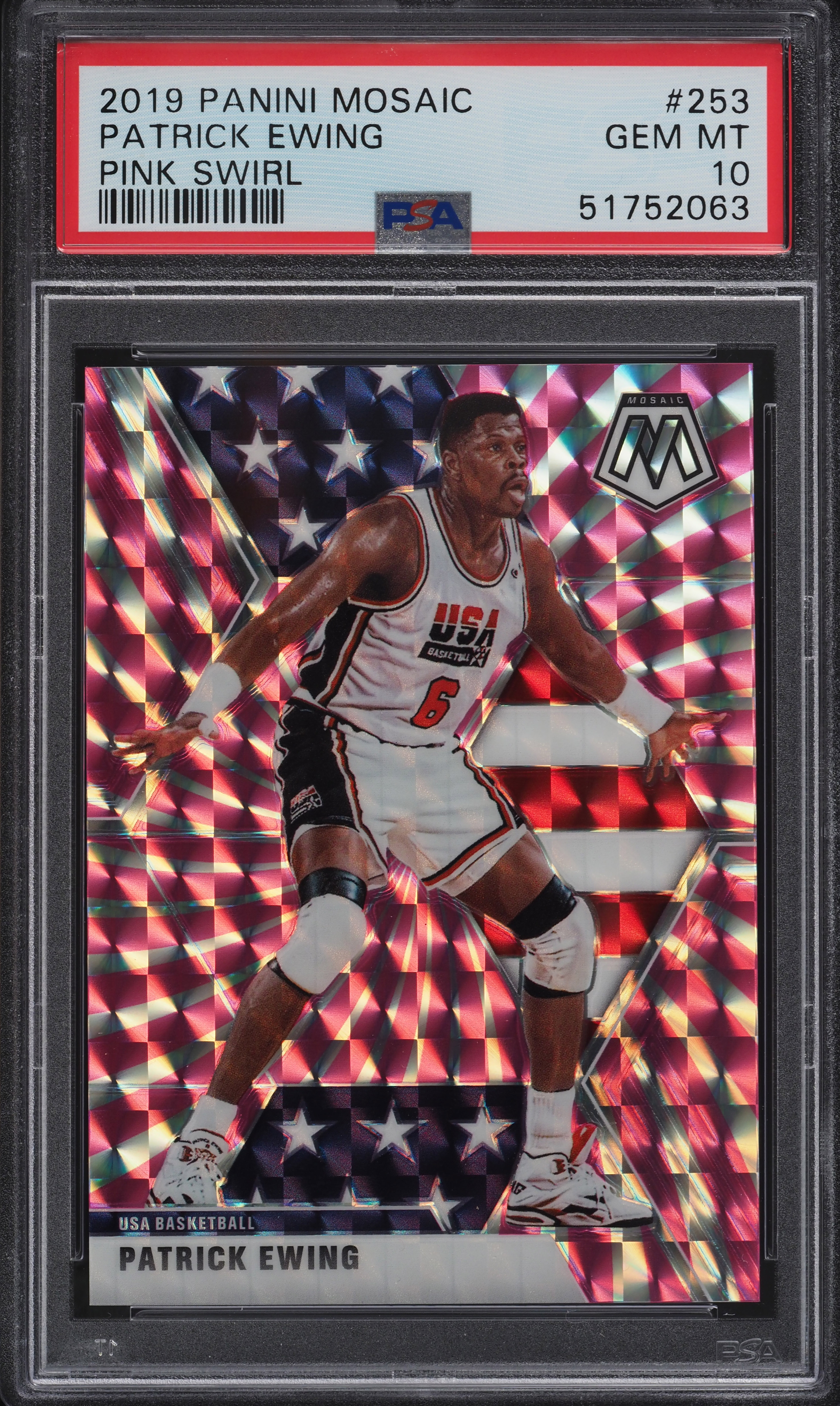 2019 Panini Mosaic Pink Swirl Patrick Ewing /11 #253 PSA 10 GEM