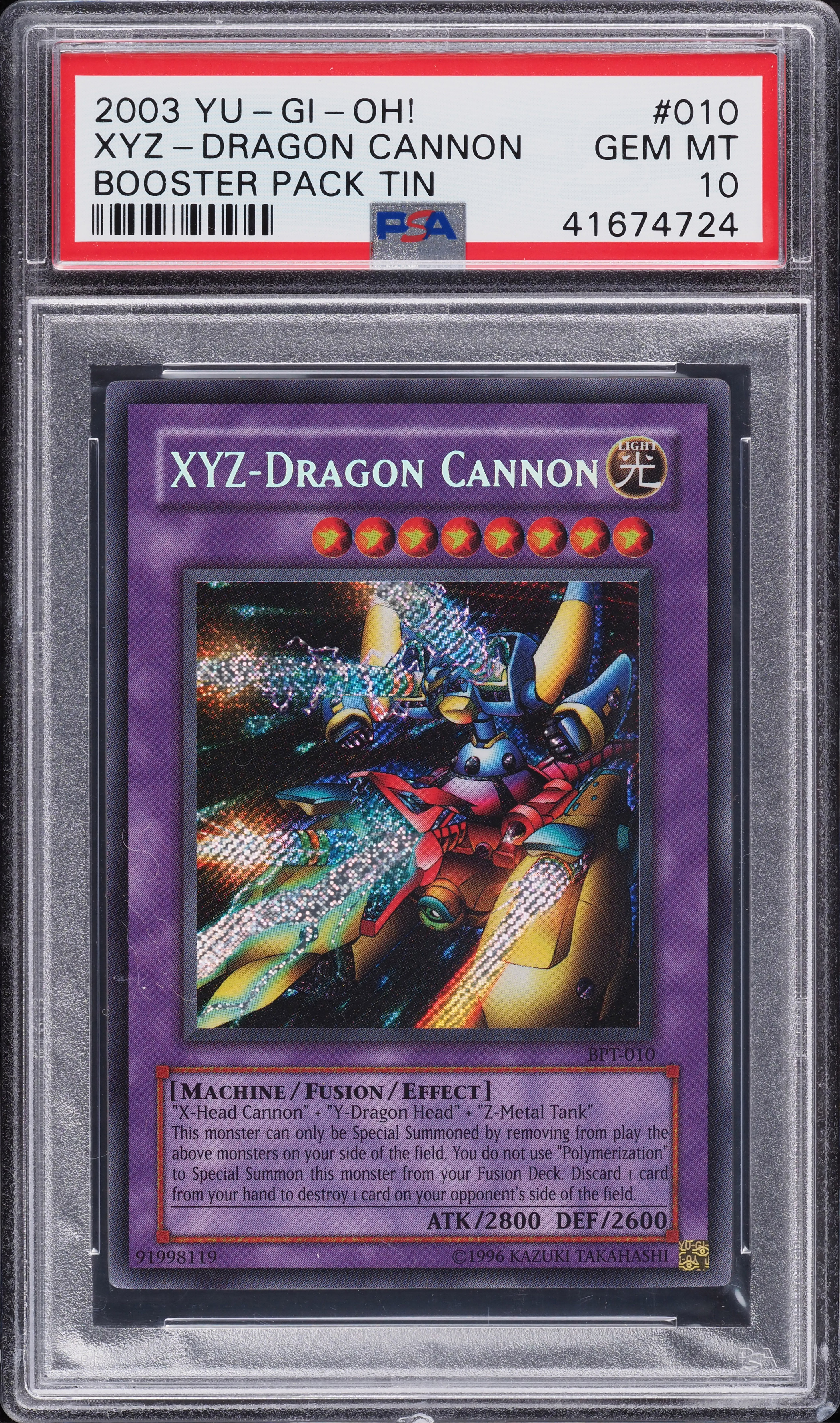 2003 Yu-Gi-Oh! Booster Pack Tin XYZ-Dragon Cannon #BPT-010 PSA 10 GEM MINT  on Fanatics Collect