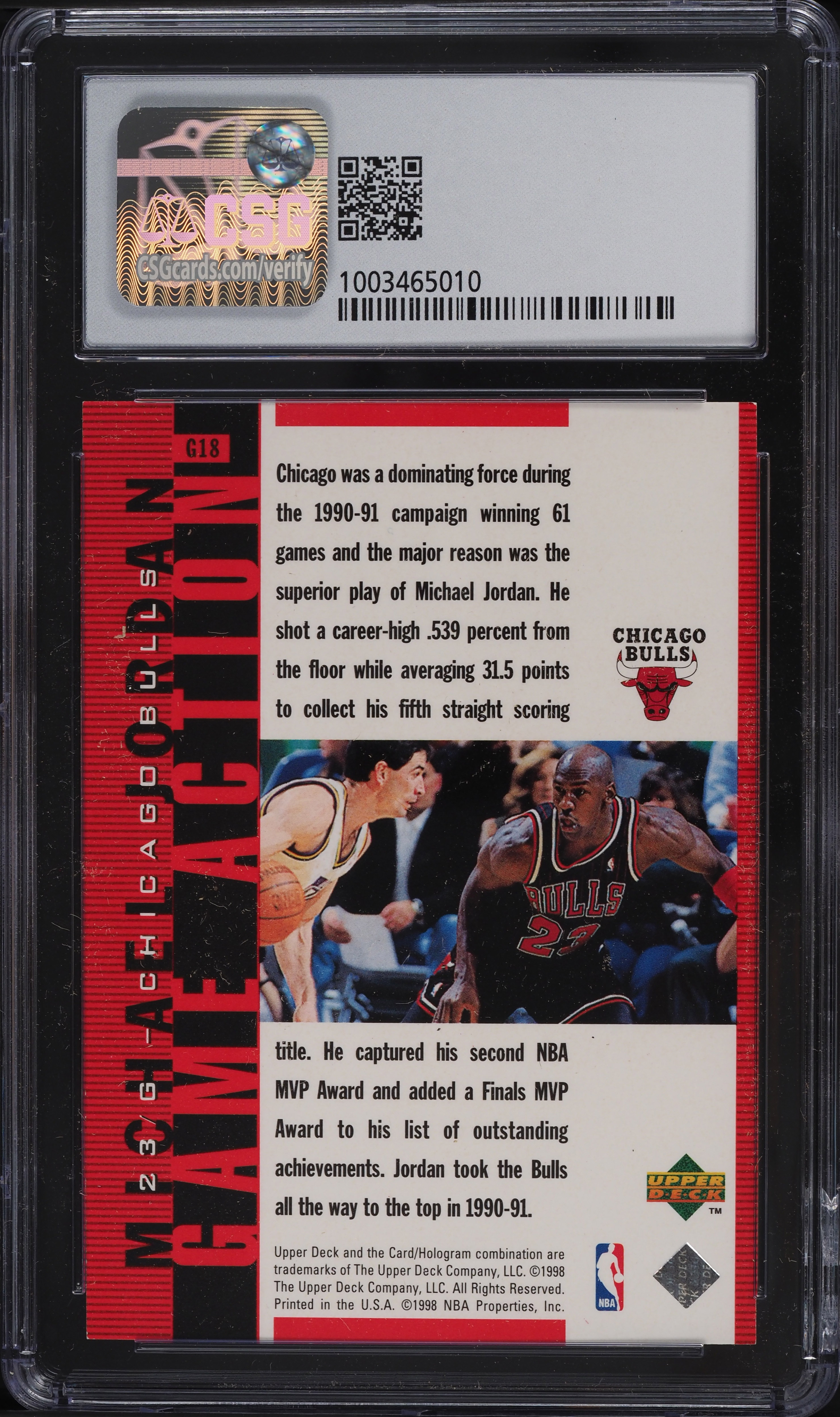 1998 Upper Deck MJ Living Legend Game Action Michael Jordan /2300 
