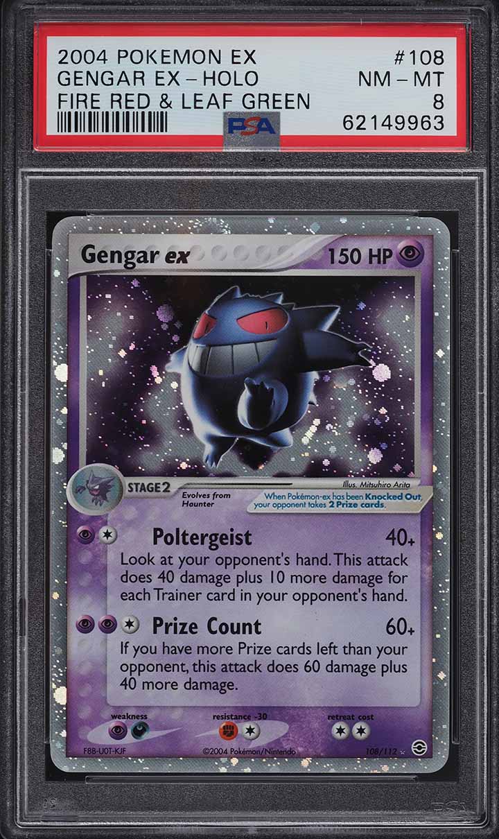 2004 Pokemon EX Fire Red Leaf Green Holo Gengar Ex #108 PSA 8 NM