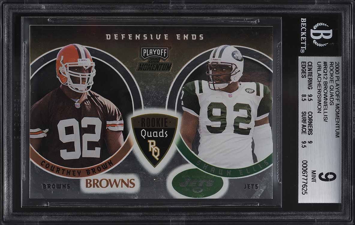 2000 Playoff Momentum Quads Courtney Brown Brian Urlacher ROOKIE RC #RQ12 BGS 9