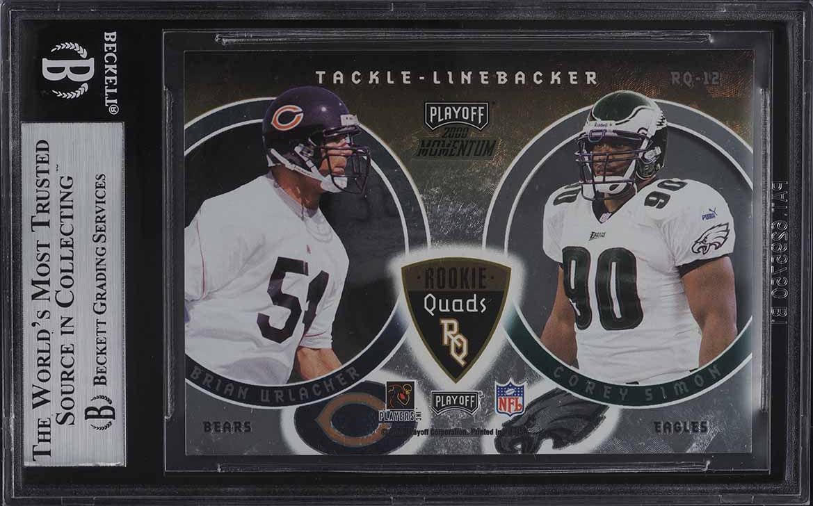 2000 Playoff Momentum Quads Courtney Brown Brian Urlacher ROOKIE RC #RQ12 BGS 9