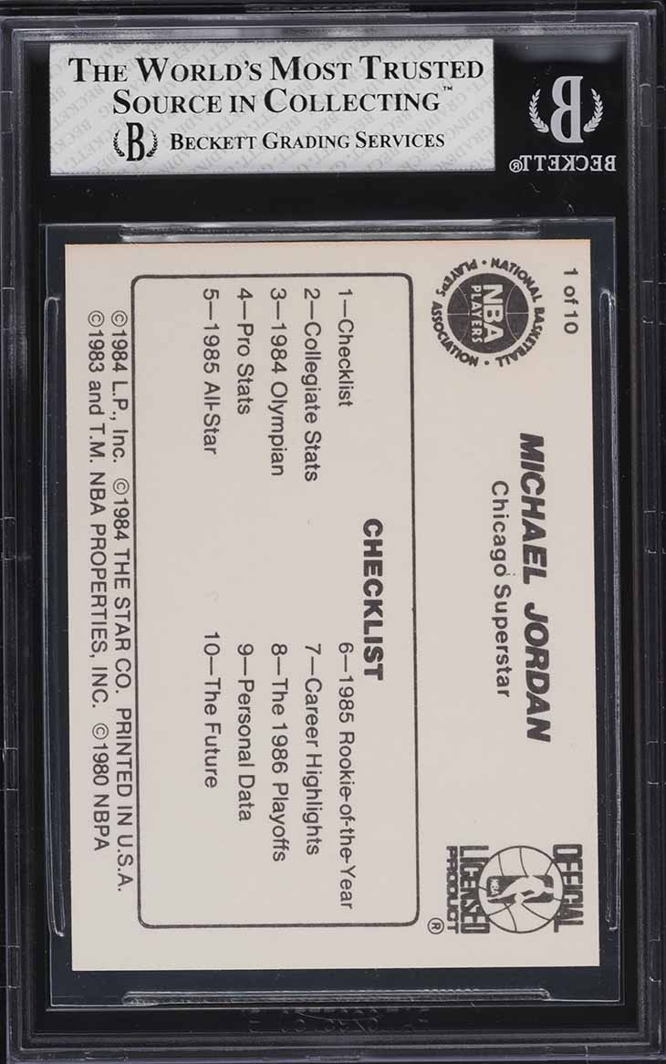 1986 Star MJ Michael Jordan ROOKIE #1 BGS 7.5 NRMT+