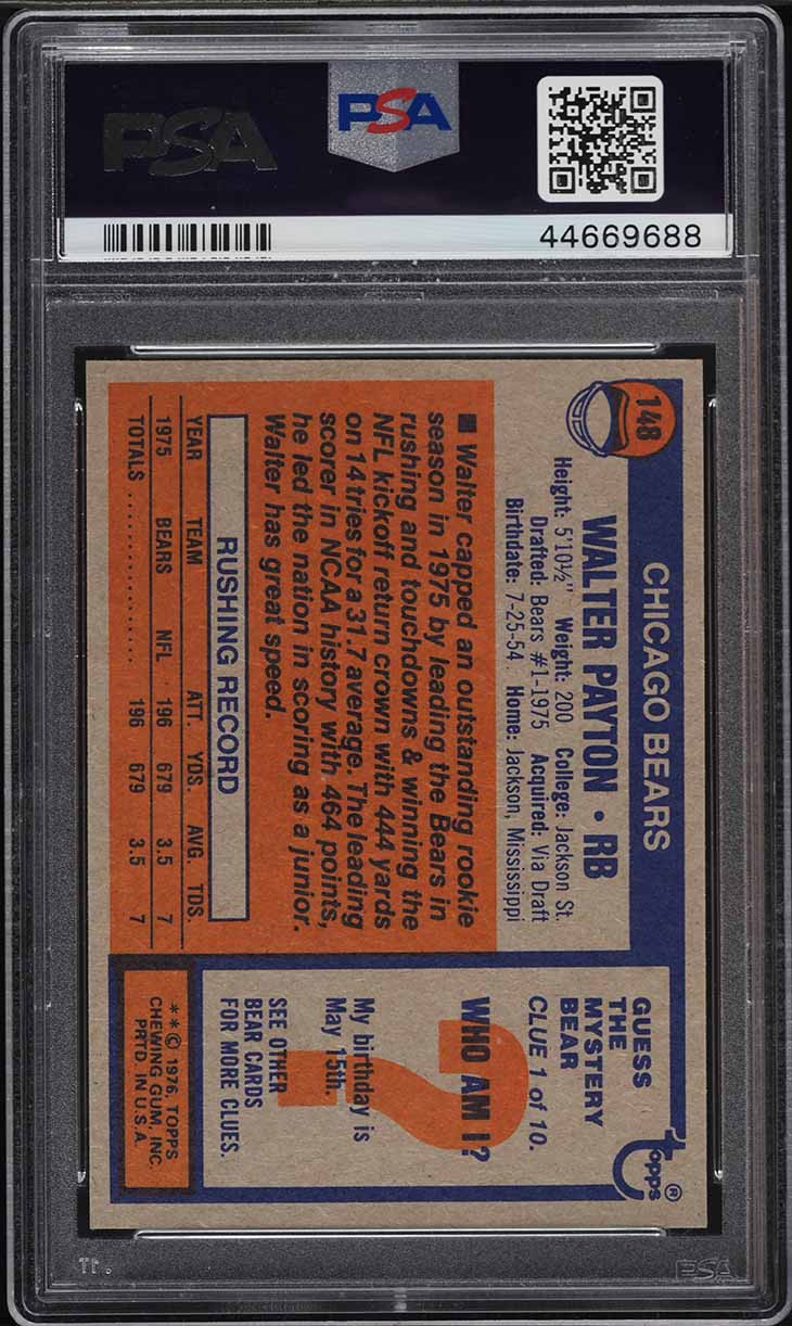 1976 Topps Football Walter Payton ROOKIE #148 PSA 8 NM-MT