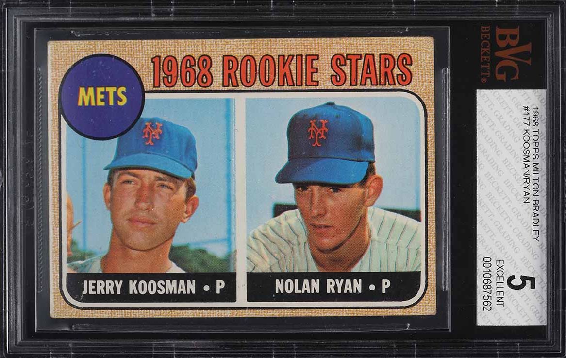 1968 Topps Milton Bradley Nolan Ryan ROOKIE #177 BGS 5 EX