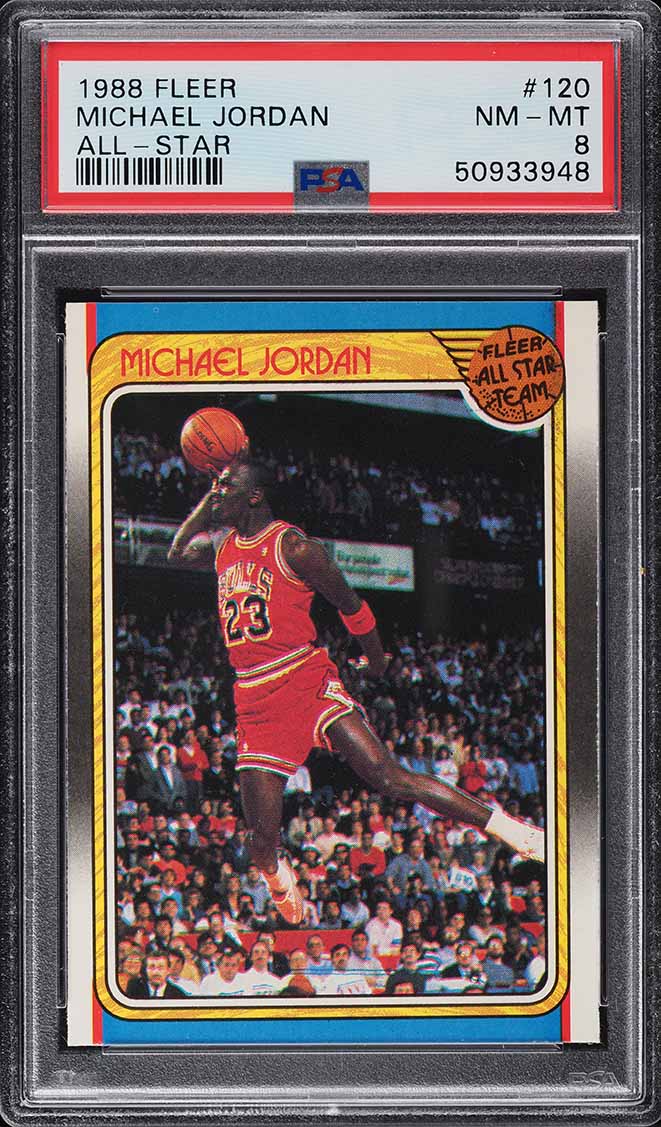 1988-89 Fleer Michael Jordan #120 ジョーダン 1988 Fleer Basketball Michael Jordan ALL-STAR #120 PSA 8 NM-MT on