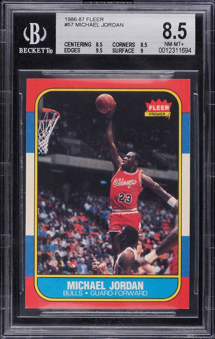 1986 Fleer Basketball Michael Jordan ROOKIE #57 BGS 8.5 NM-MT+