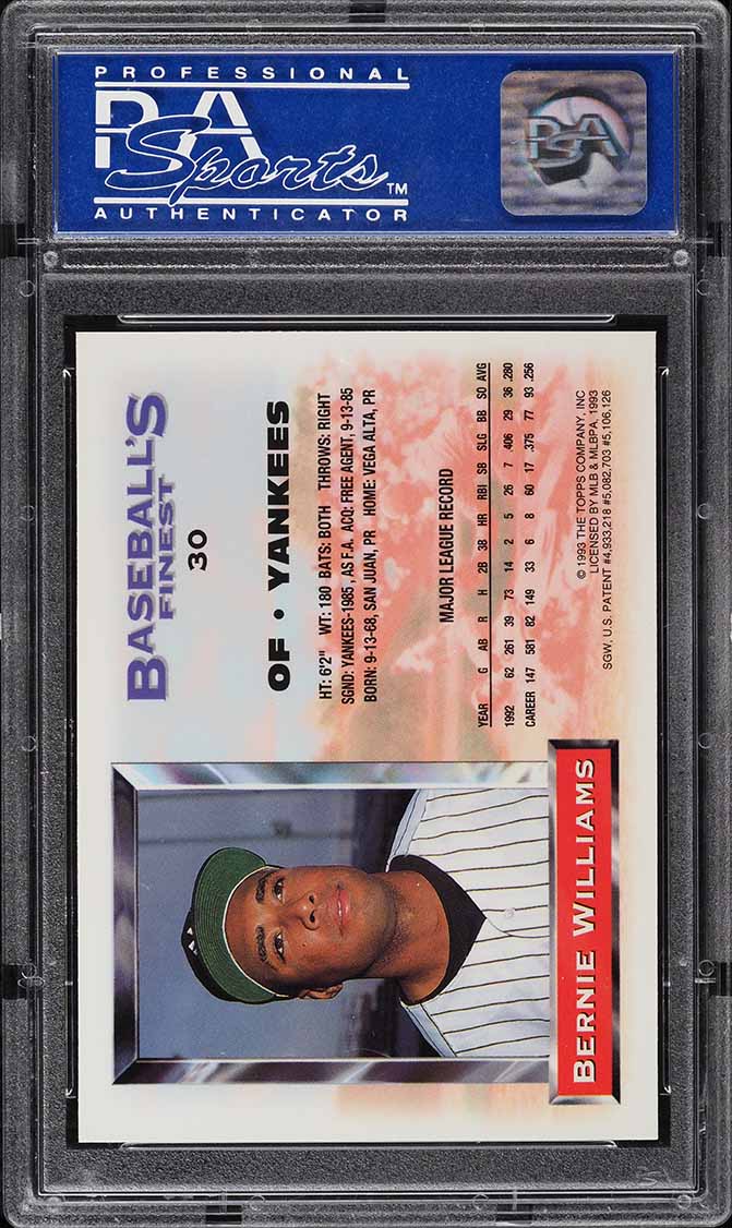 1993 Finest Bernie Williams #30 PSA 9 MINT