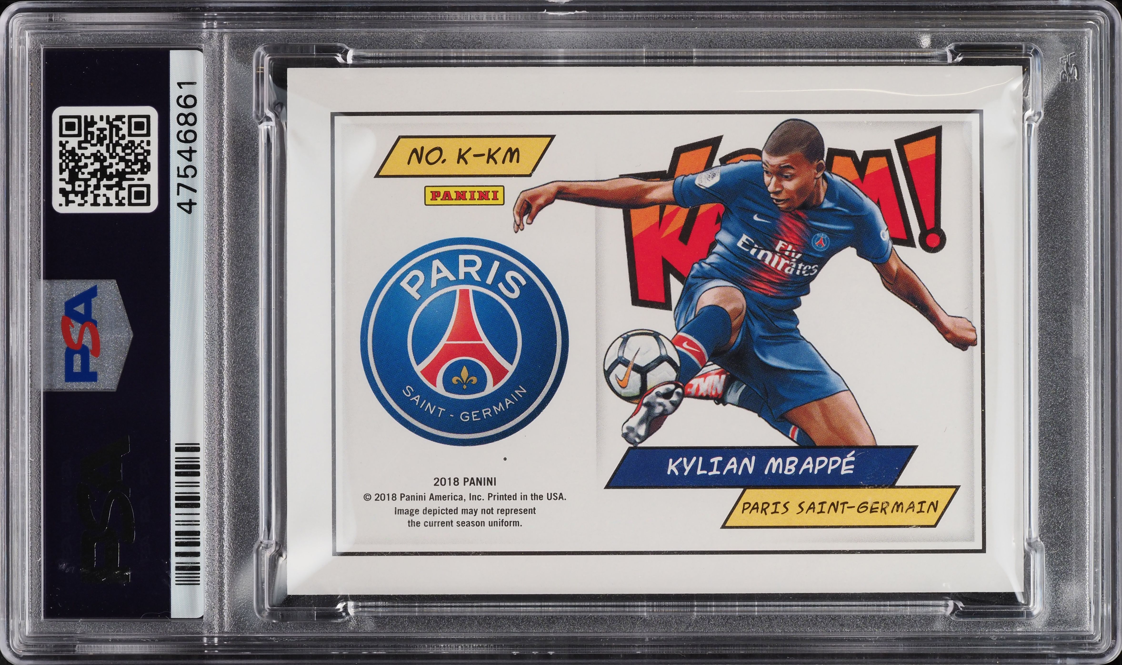 2018 Panini Kaboom! Kylian Mbappe ROOKIE RC #KM PSA 9 MINT on