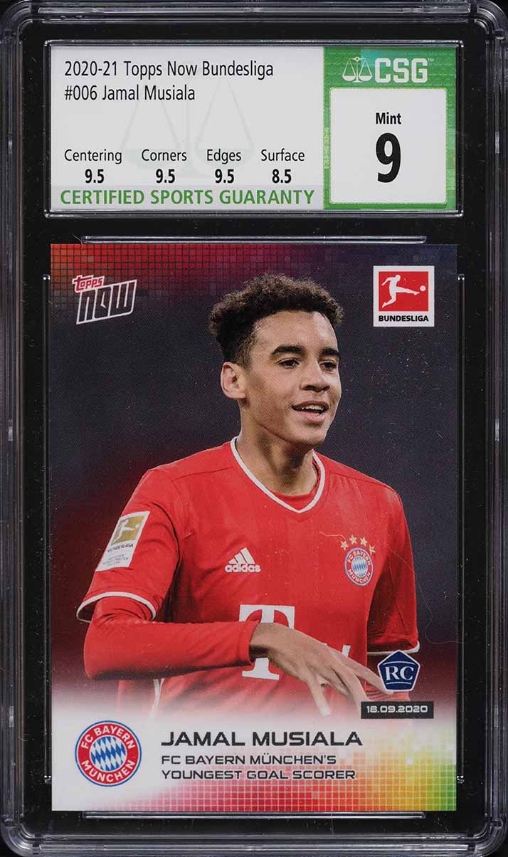 2020 Topps Now Bundesliga Jamal Musiala ROOKIE #6 CSG 9 MINT