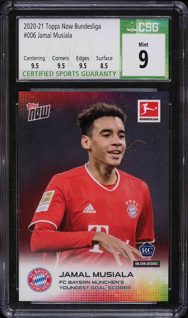 2020 Topps Now Bundesliga Jamal Musiala ROOKIE #6 PSA 10 GEM MINT