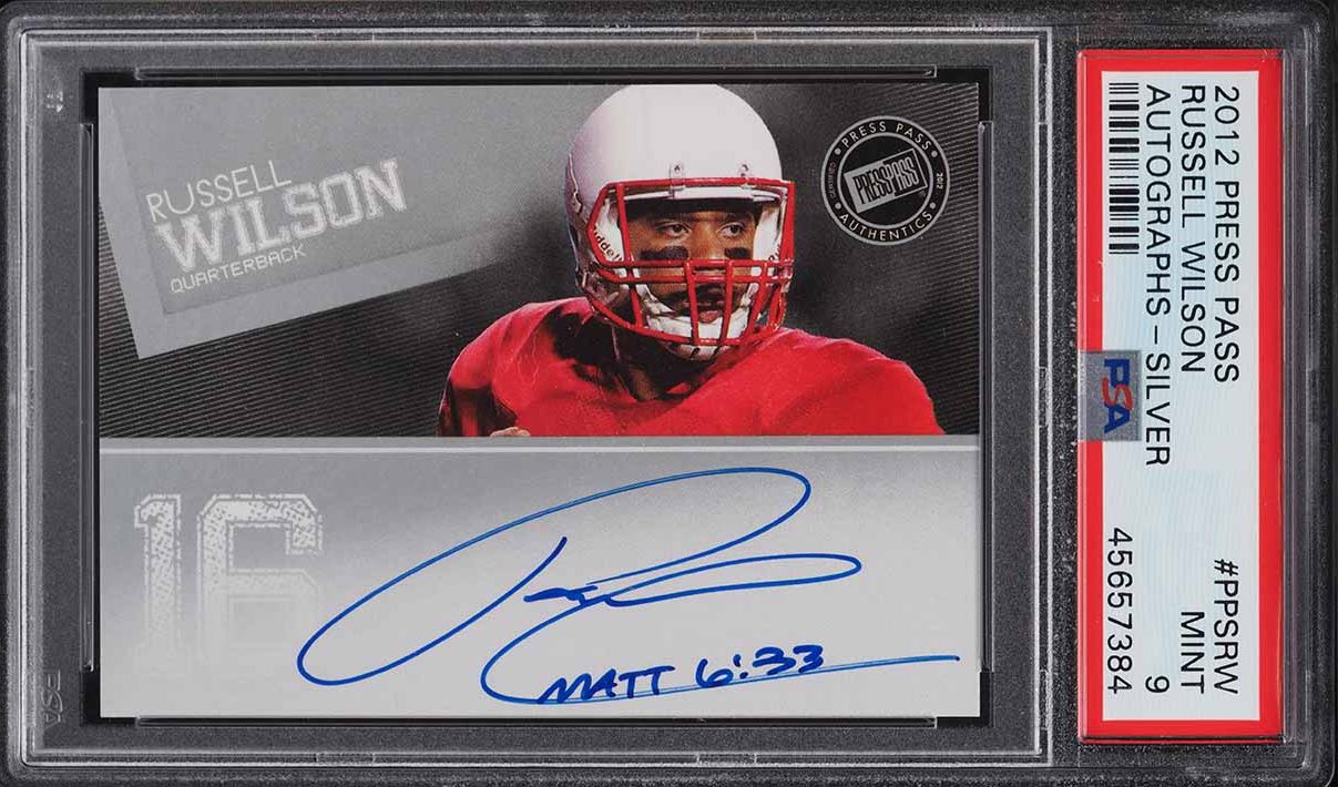 2012 Press Pass Silver Russell Wilson ROOKIE RC AUTO #PPSRW PSA 9