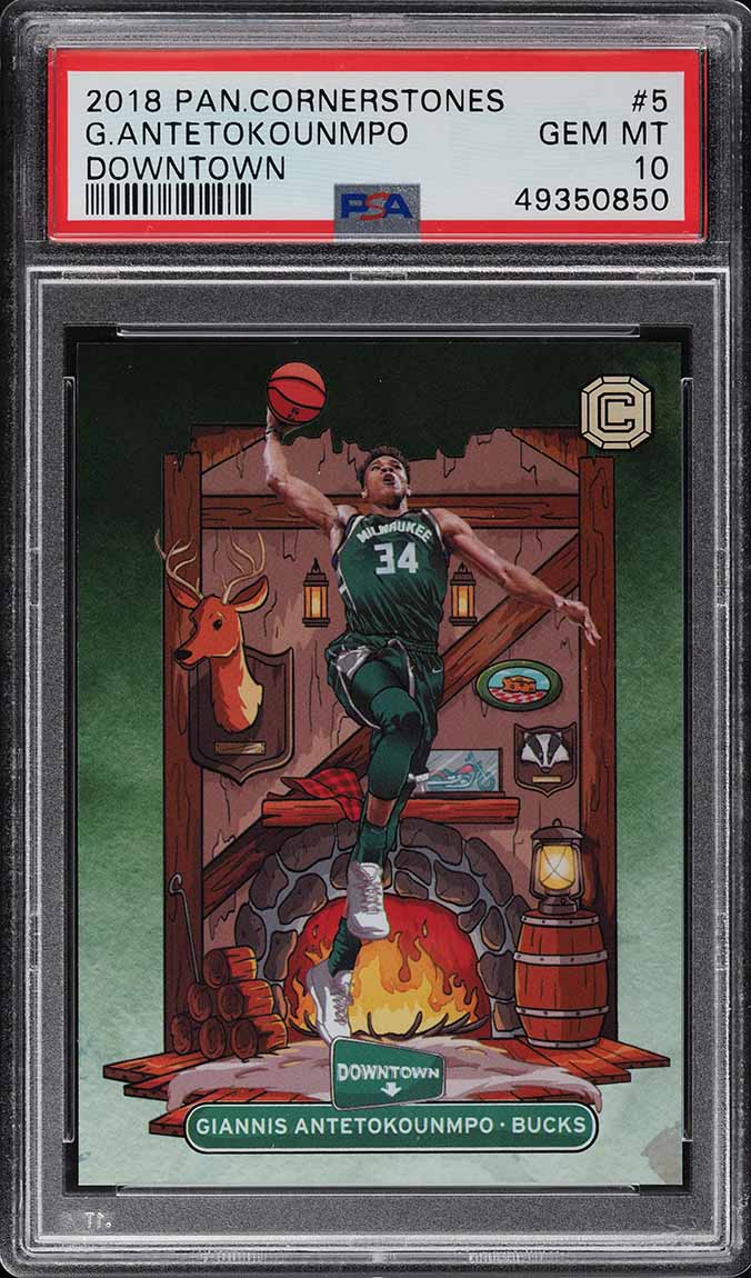 2018 Panini Cornerstones Downtown Giannis Antetokounmpo #5 PSA 10 GEM MINT