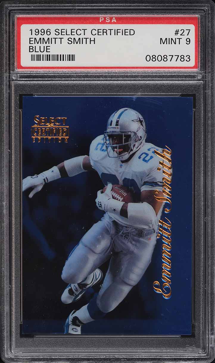 1996 Select Certified Blue Emmitt Smith #27 PSA 9 MINT