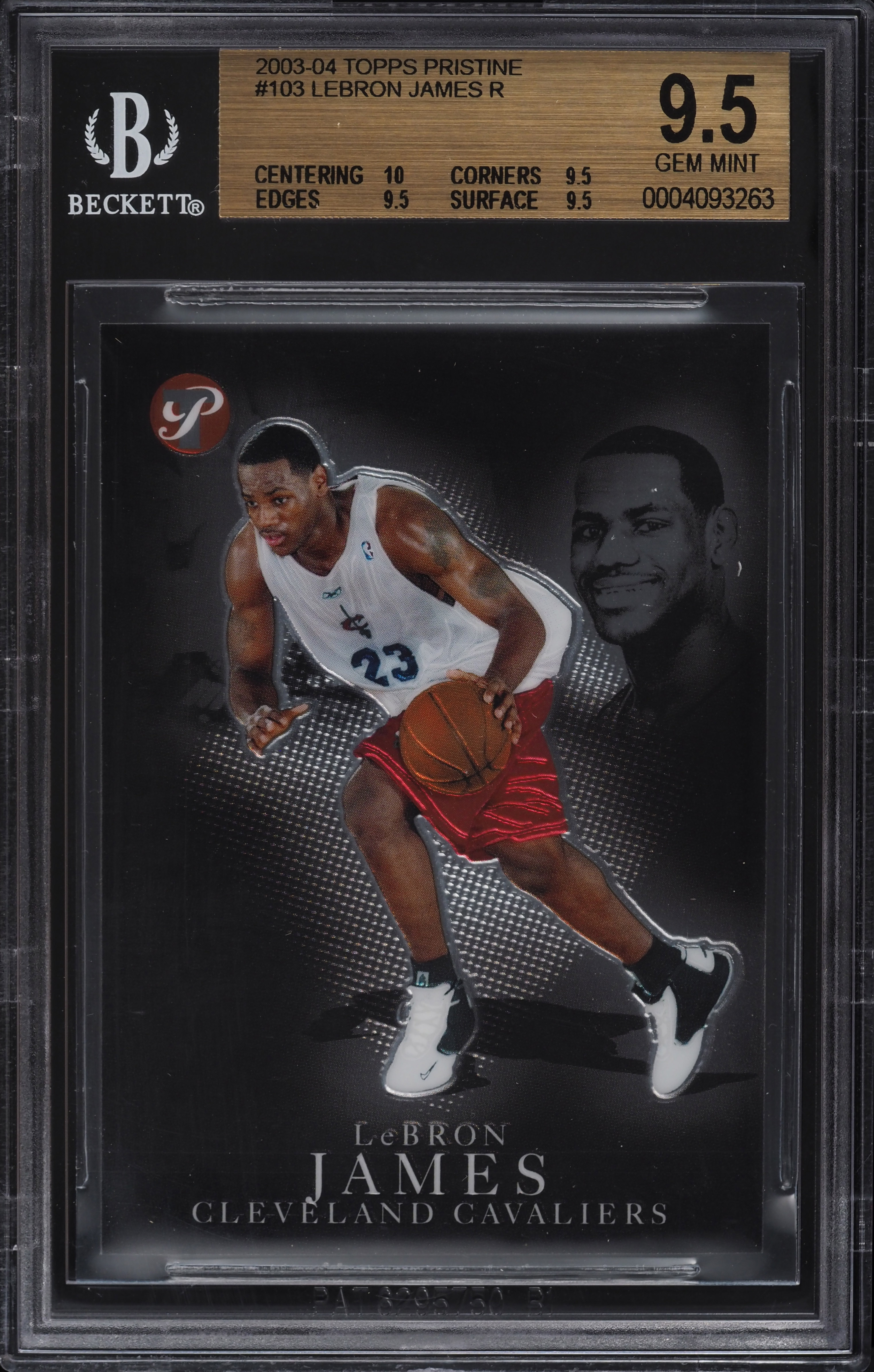 2003 Topps Pristine LeBron James ROOKIE RC /499 #103 BGS 9.5 GEM