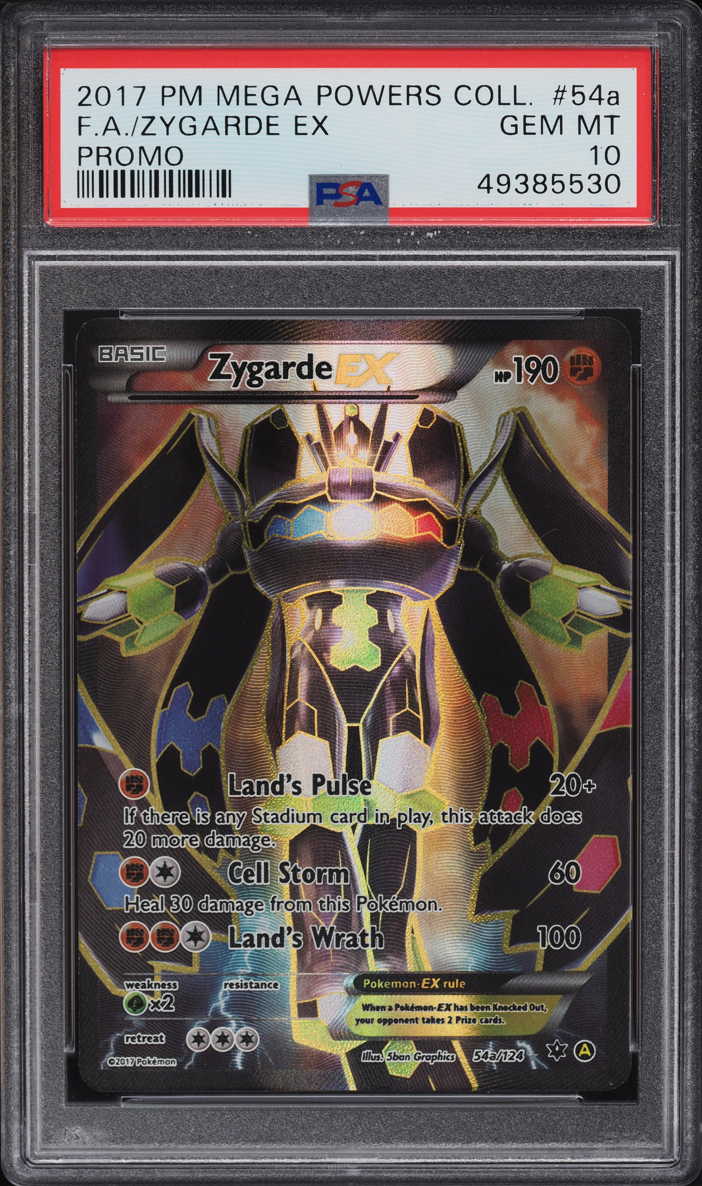 2017 Pokemon Mega Powers Collection Promo Full Art Zygarde EX PSA