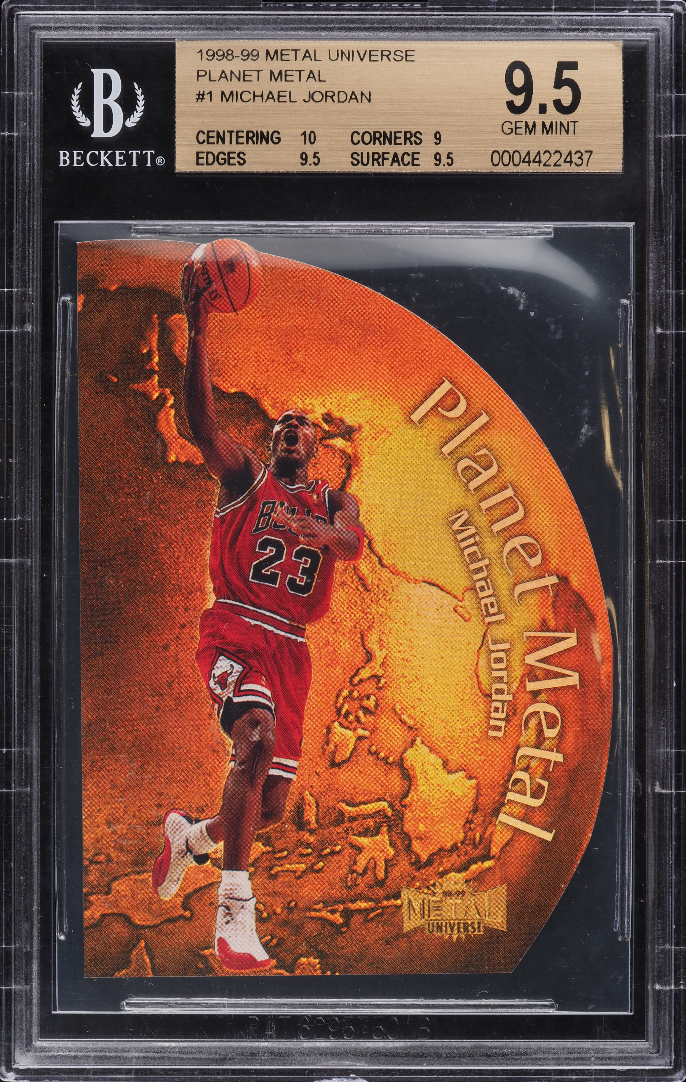 1998 Metal Universe Planet Metal Michael Jordan #1 BGS 9.5 GEM 