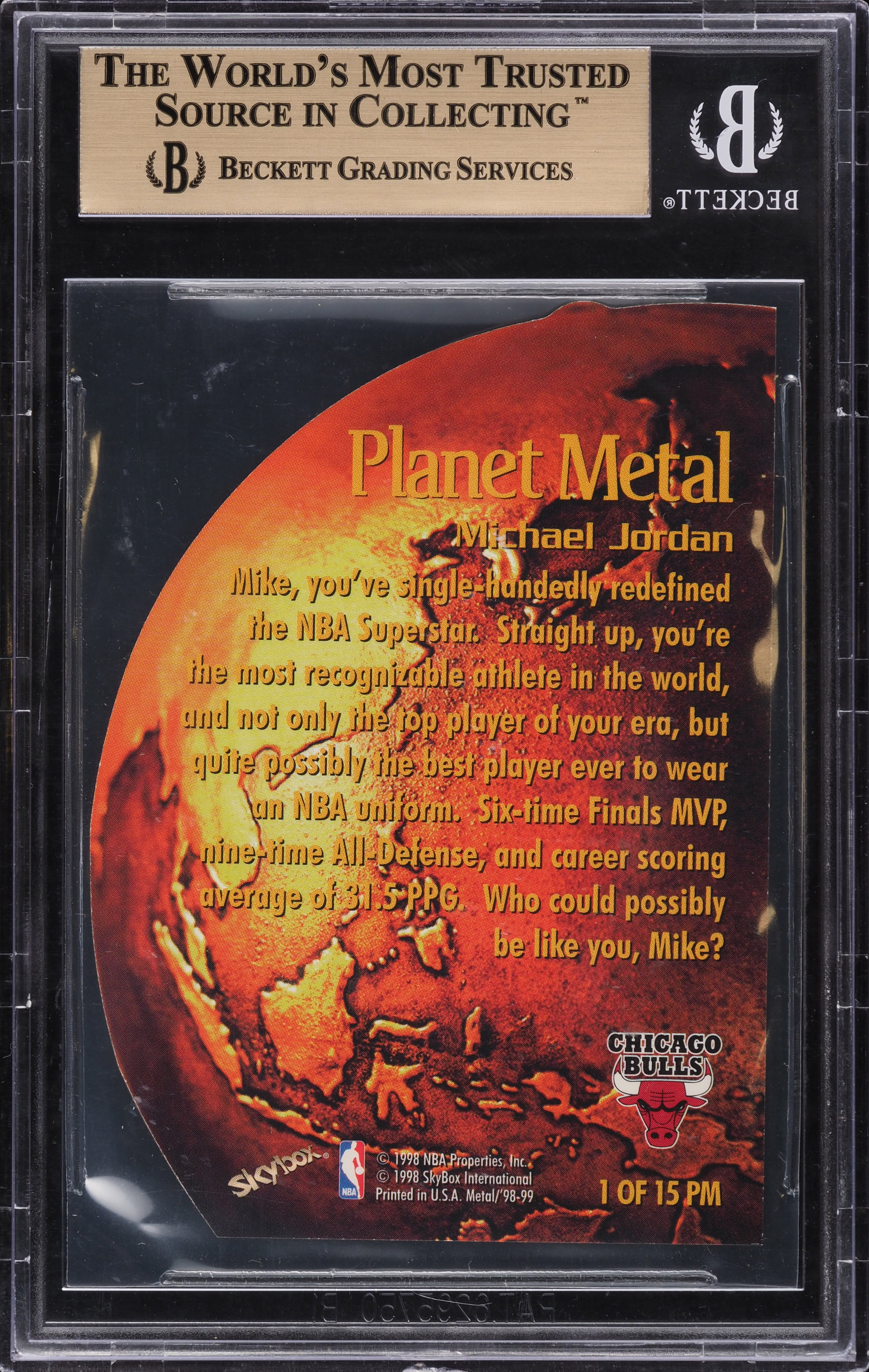 1998 Metal Universe Planet Metal Michael Jordan #1 BGS 9.5 GEM 
