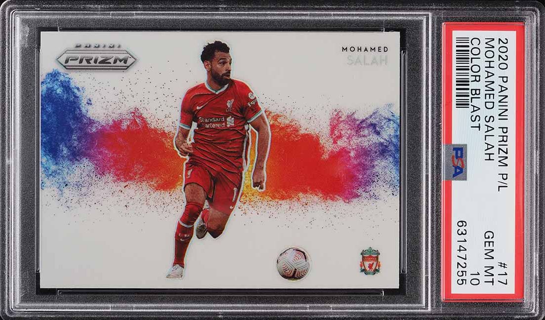 2020 Panini Prizm Premier League Color Blast Mohamed Salah #17 PSA 10 GEM MINT