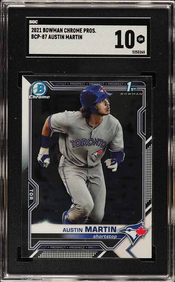 2021 Bowman Chrome Austin Martin ROOKIE #BCP-87 SGC 10 GEM MINT