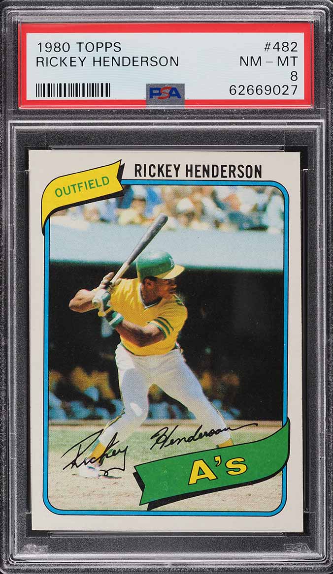 1980 Topps Rickey Henderson ROOKIE #482 PSA 8 NM-MT