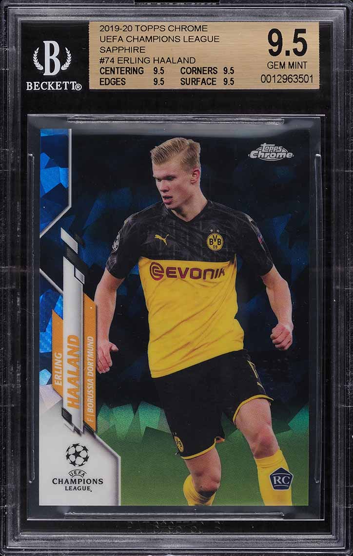 2019 Panini Fussball Stickers Erling Haaland ROOKIE #32 BGS 9.5