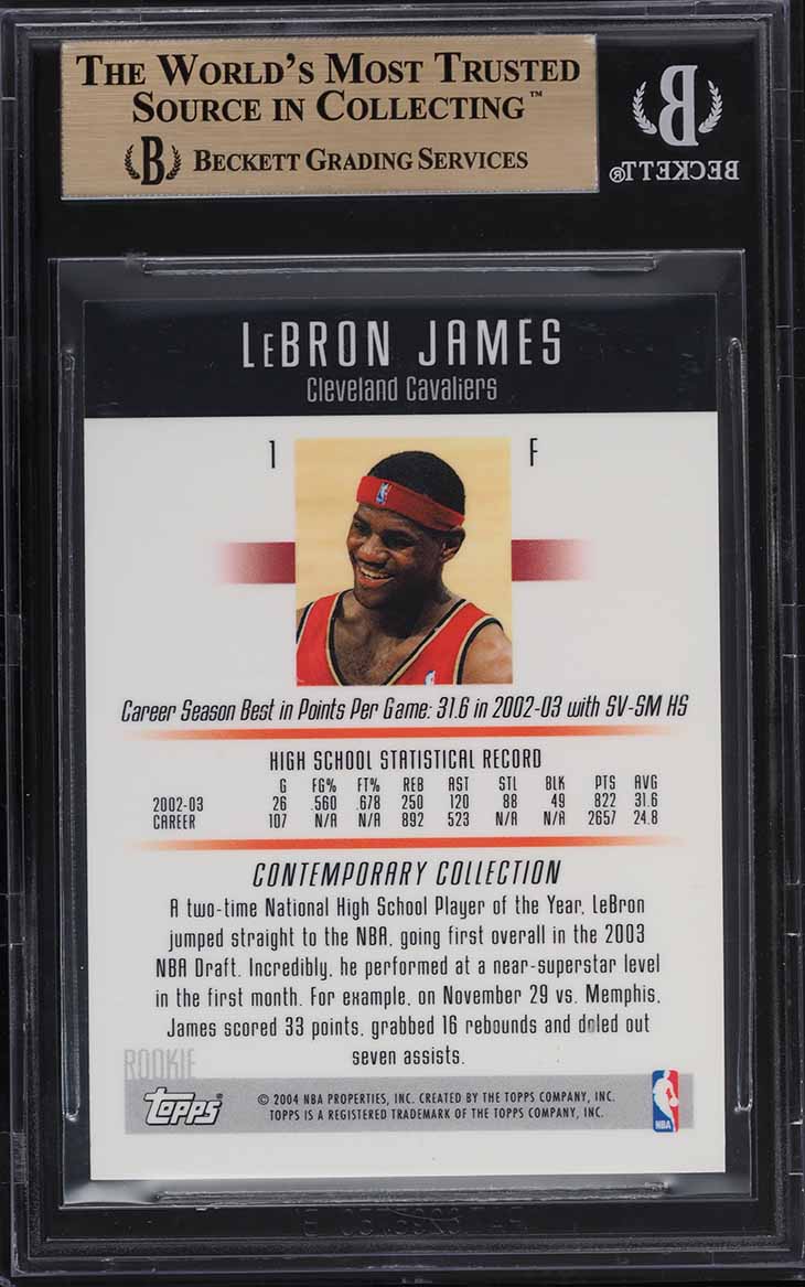 2003 Topps Contemporary Collection LeBron James ROOKIE RC #1 BGS 9.5 GEM MINT