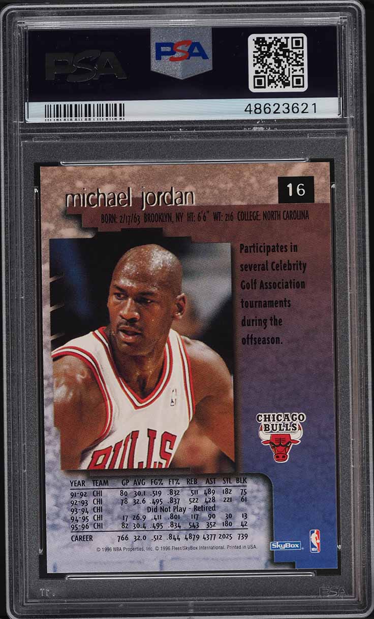 1996 Skybox Premium Michael Jordan #16 PSA 10 GEM MINT