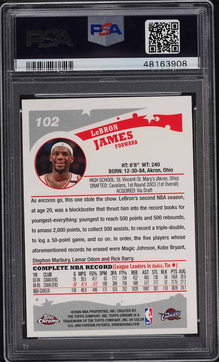 2005 Topps Chrome LeBron James #102 PSA 10 GEM MINT