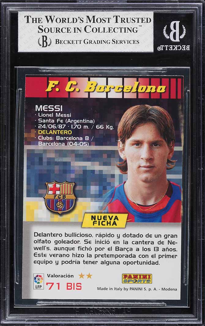 2004 Panini Sports Mega Cracks La Liga Lionel Messi ROOKIE #71 BGS 8 NM-MT