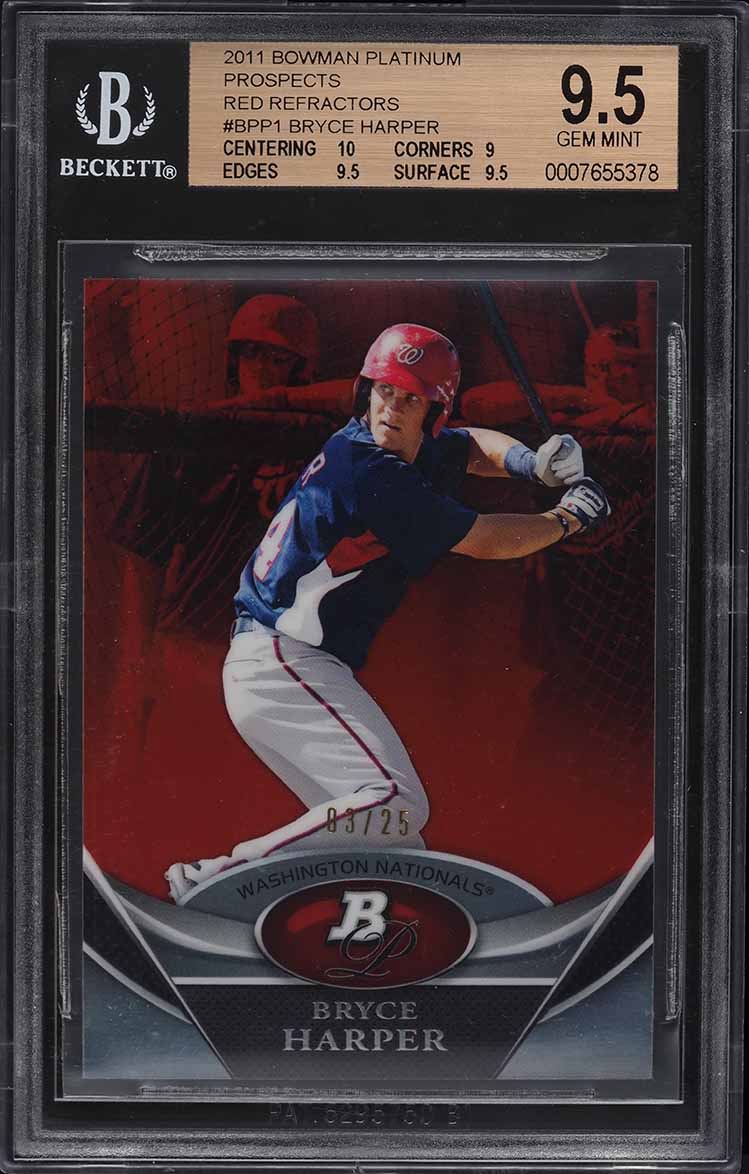 2011 Bowman Platinum Red Refractor Bryce Harper ROOKIE RC /25 BGS