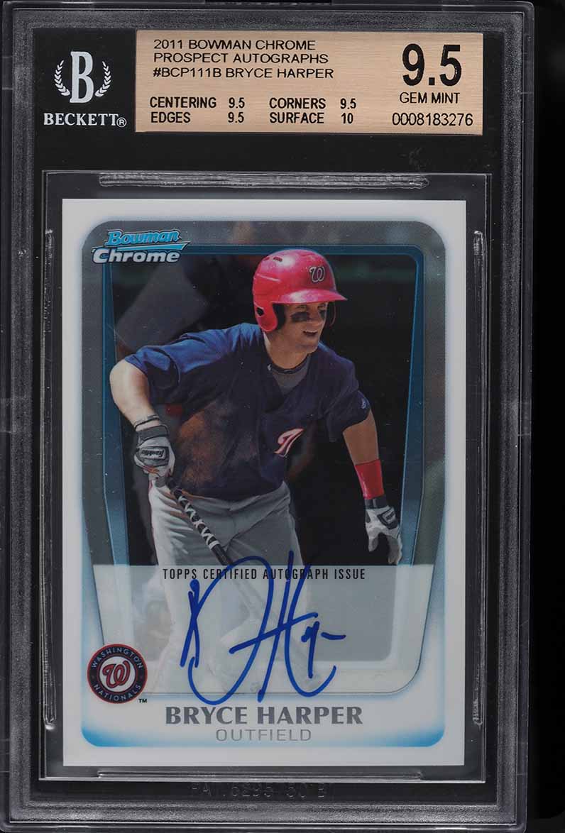 2011 Bowman Chrome Prospects Bryce Harper ROOKIE RC AUTO BGS 9.5 