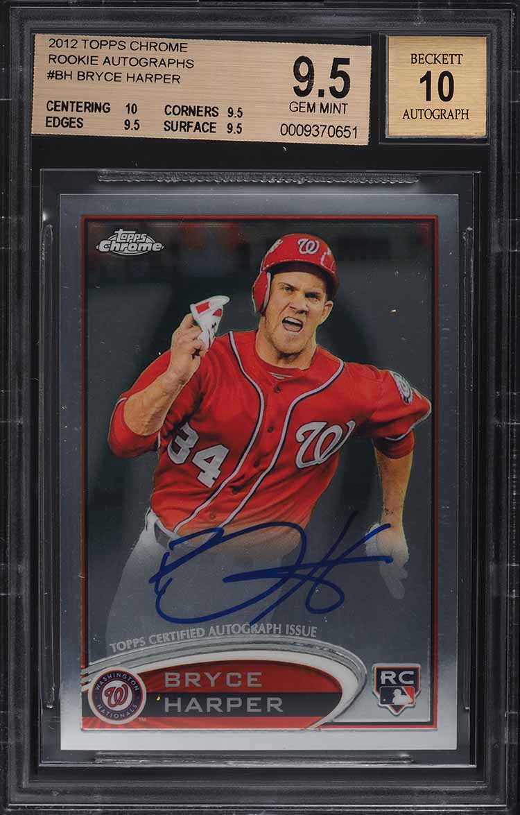 2012 Topps Chrome Bryce Harper ROOKIE RC AUTO #BH BGS 9.5 GEM MINT