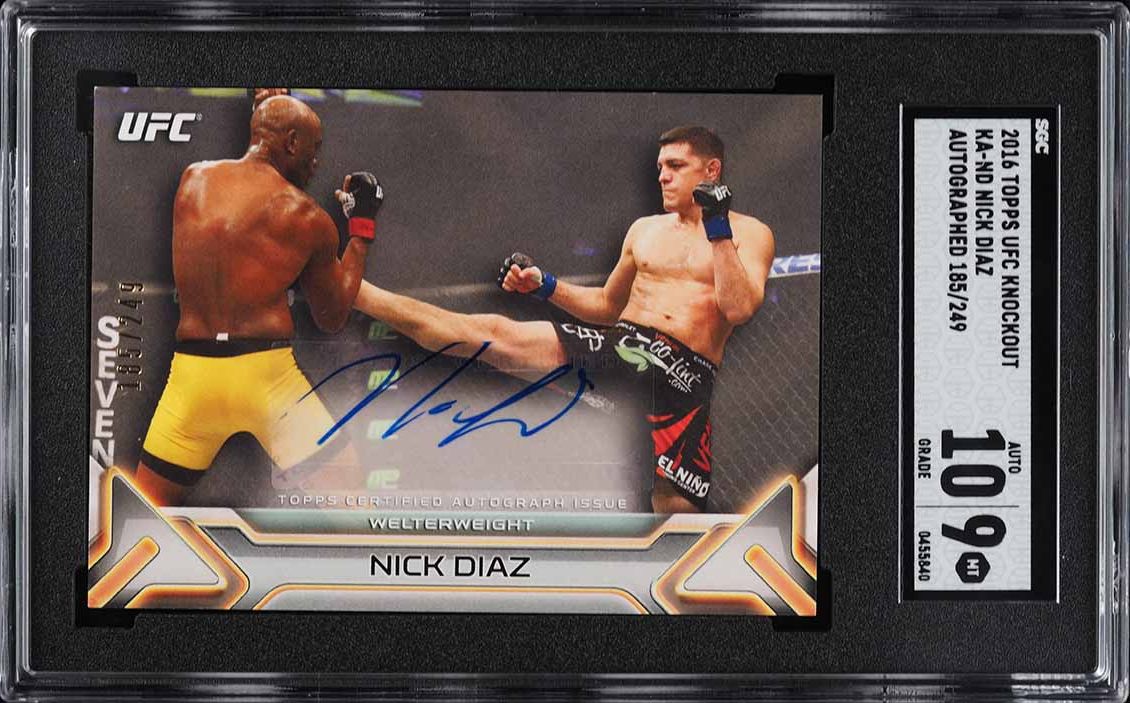 2016 Topps UFC Knockout Nick Diaz AUTO /249 #KA-ND SGC 9 MINT