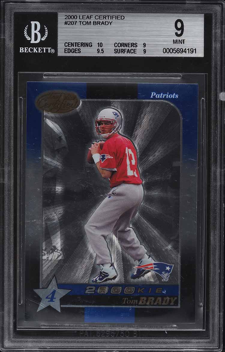2000 Leaf Certified Tom Brady ROOKIE /1500 #207 BGS 9 MINT