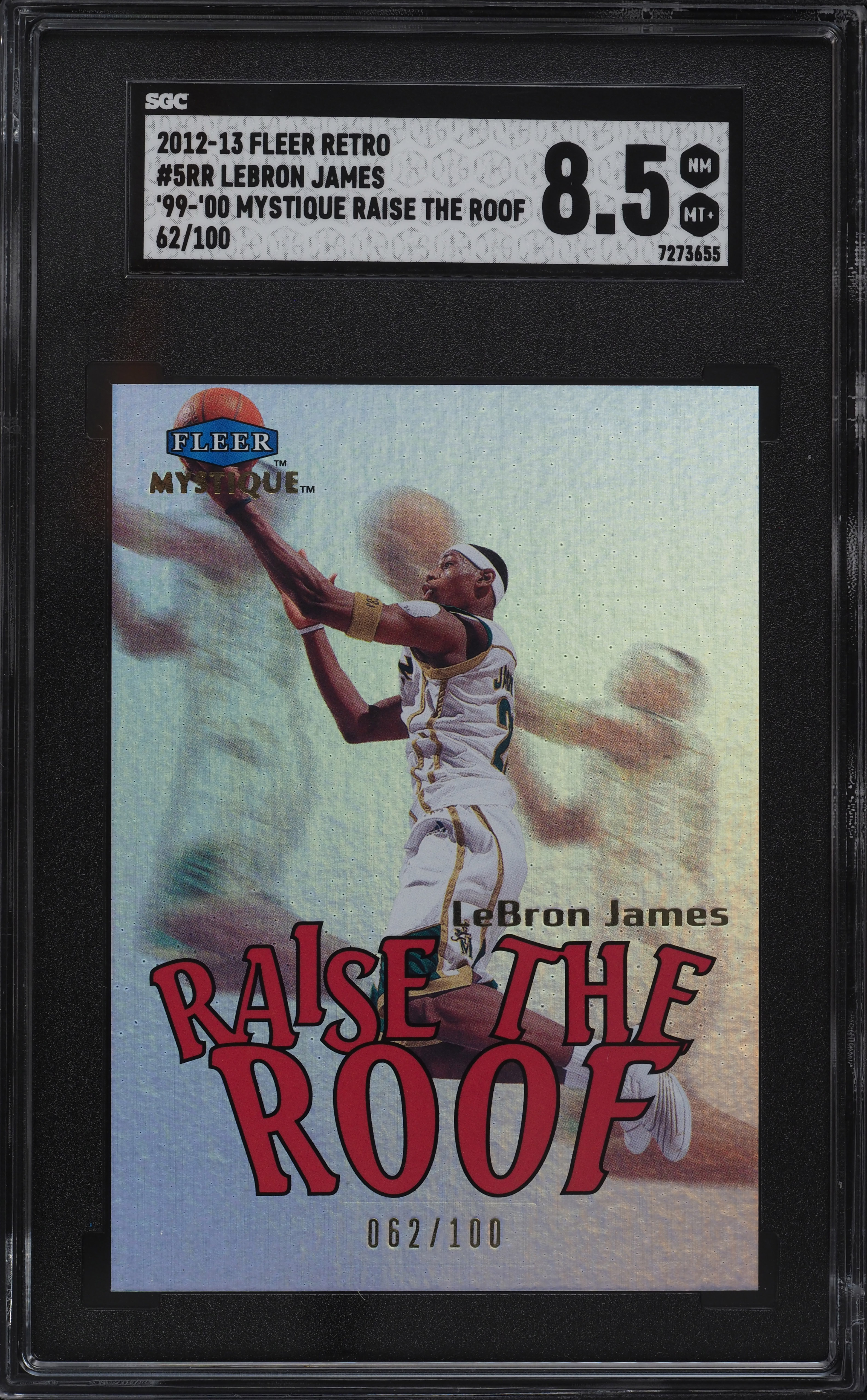 2012 Fleer Retro '99 Mystique Raise The Roof LeBron James /100