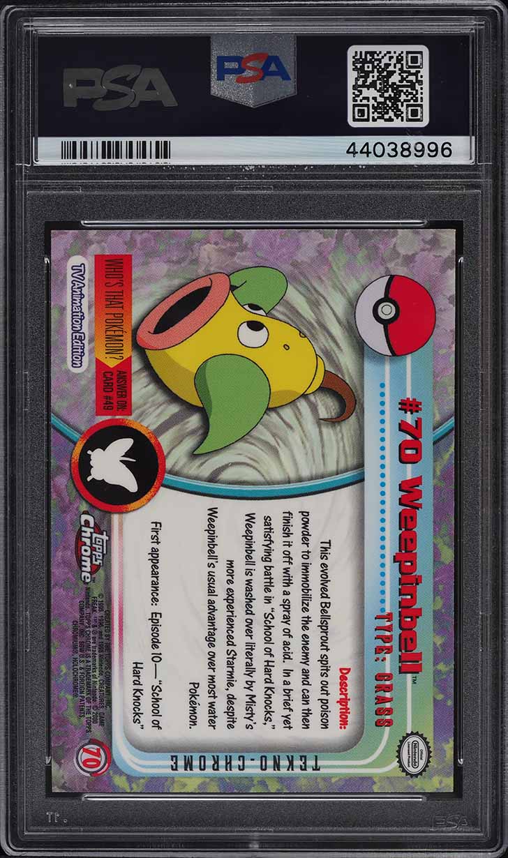 2000 Pokemon Topps Chrome Series 1 Tekno Weepinbell #70 PSA 9 MINT